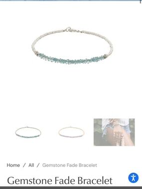Aquamarine Gemstone Fade Bracelet — Sterling Bead Accent